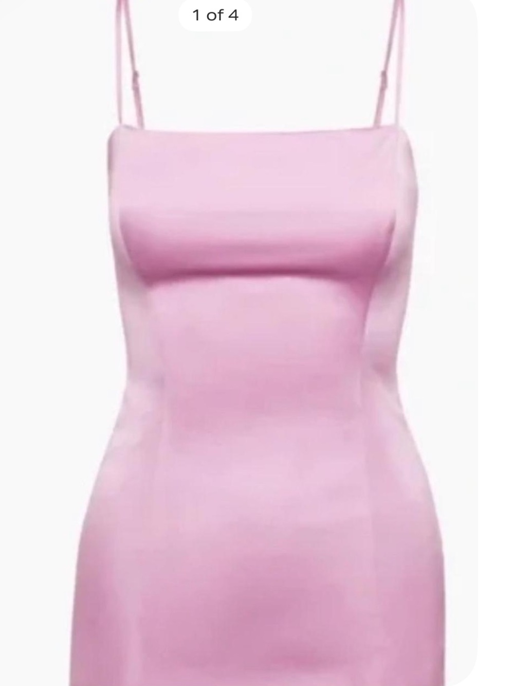 Sleek Spaghetti Strap Pink Satin Dress